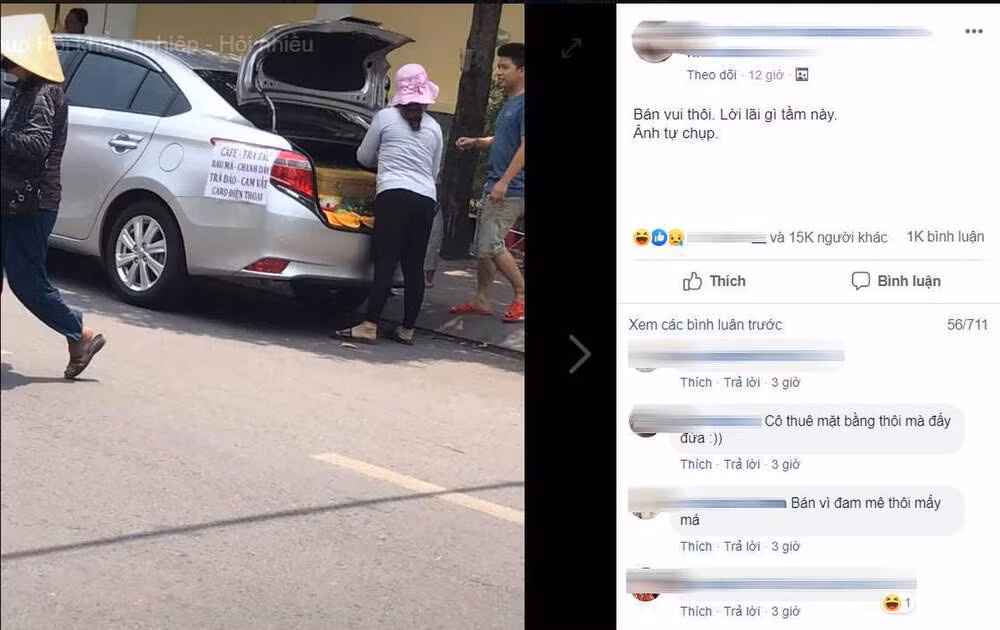 Cô bán hàng rong này từng gây xôn xao MXH khi sắm hẳn một chiếc ô tô đời mới chỉ để đi bán “cafe, trà đào, trà tắc, cam vắt… card điện thoại”.