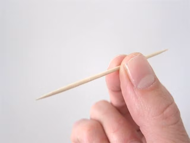 Cây tăm xỉa răng mới dùng một đầu còn một đầu chưa dùng đến được bán thanh lý với giá 14 triệu. Ảnh: Bui Thu Diep