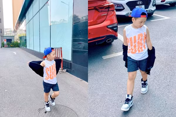 Mới đây, trên trang cá nhân, cựu hot girl Ly Kute hạnh phúc khoe hình ảnh con trai Khoai Tây đã tròn 5 tuổi. Càng lớn, cậu bé được nhận xét ngày càng đẹp trai, đặc biệt là đôi chân dài.