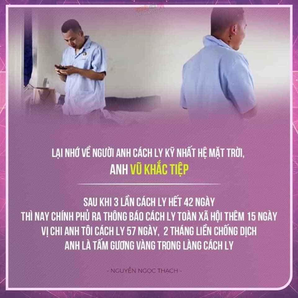 Vào thời điểm đầu năm 2020, Vũ Khắc Tiệp tự cách ly 14 ngày sau khi trở về từ Ý, sau khi phát hiện trường hợp bệnh nhân COVID-19 thứ 17 dương tính, anh lại tiếp tục bị bắt đi cách ly tập trung Cát Lái, quận 2, TP HCM. Ảnh: Facebook