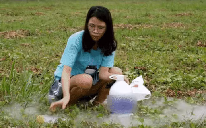 Cụ thể, trong một video, Thơ Nguyễn đã thực hiện một thí nghiệm có thể gây nguy hiểm là bỏ đá khô vào chai kín gây nổ tung.