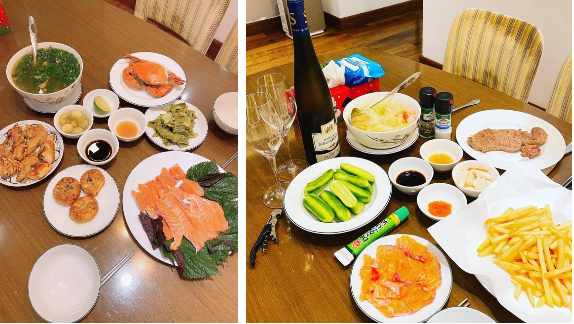 Mỗi món ăn mà nữ MC này tự tay làm đều trông vô cùng bắt mắt, màu sắc đẹp và bài trí cực chỉn chu.