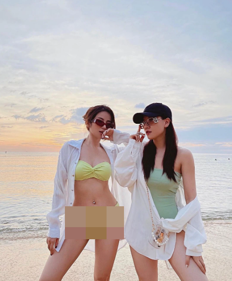 Dù không phải kiểu bikini nhiều ngôi sao ưa chuộng nhưng thiết kế này vẫn tôn lên vẻ đẹp của cựu hot girl.