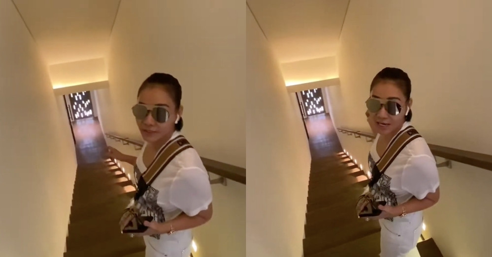 Lối xuống tầng hầm là các phòng ngủ. Nguồn ảnh: chụp màn hình.