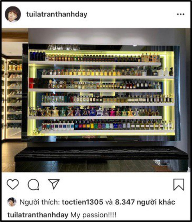 Bên cạnh sở thích sưu tầm giày, túi phụ kiện đến, ít ai biết nam MC Trấn Thành còn có niềm đam mê sưu tập nước hoa. Trấn Thành đã từng khoe hình ảnh bộ sưu tập nước hoa có số lượng lên tới 200 chai.