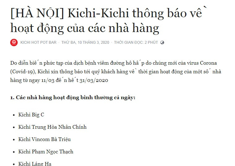 Loat nha hang, ca phe theo chuoi dong cua, chua hen ngay mo lai vi Covid-19