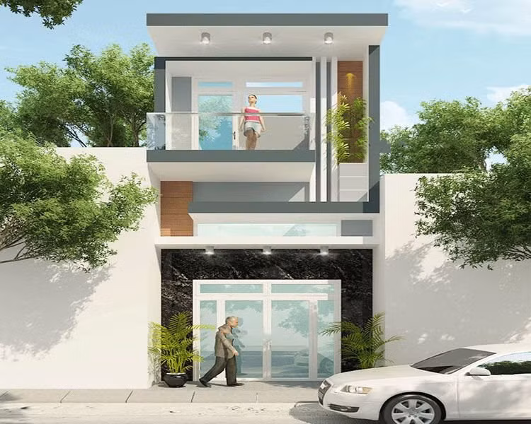 Nhà ống 2 tầng thiết kế đơn giản hoàn thiện nội thất cơ bản chưa đến 700 triệu. Ảnh: Wedo.