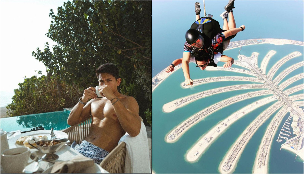 Những chuyến du lịch nghỉ dưỡng xa xỉ trên phi thuyền, trực thăng hay du lịch mạo hiểm từ bờ Địa Trung Hải nóng bỏng, đến Dubai xa hoa, phá đảo trời Âu...cũng là thú vui của vị hoàng tử 9X.