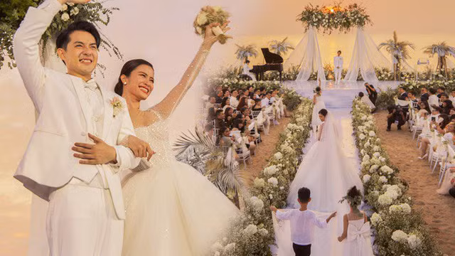 Đông Nhi - Ông Cao Thắng được cho là cặp đôi giàu nhất nhì Vbiz với khối tài sản "khủng". Hôn lễ hoành tránh ngày 9/11/2019 ước tính ngốn khoảng 5-7 tỷ đồng của cặp đôi khiến nhiều người thật sự ngưỡng mộ. Ảnh: Tinmoi.