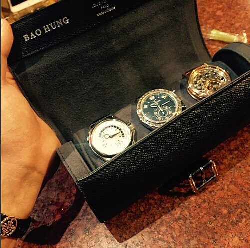 Một số chiếc đồng hồ hàng hiệu nằm trong bộ sưu tập của Bảo Hưng.Ảnh: FBNV.