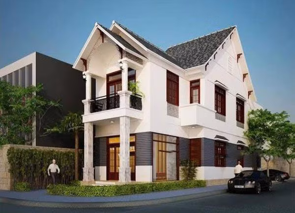 Mẫu nhà ống mái thái 4 phòng ngủ phù hợp với gia đình có nhiều thế hệ. Ảnh: Internet.