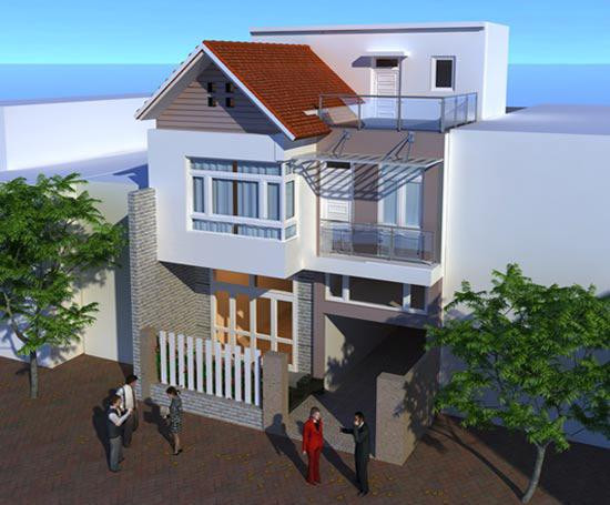 Nhà ống 2 tầng, 1 tum có ưu điểm tăng thêm diện tích sử dụng nhưng chi phí phát sinh không đáng kể so với việc lên tầng 3. Ảnh: Wedo.