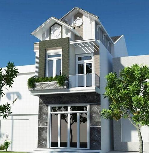 Mặt tiền tầng trệt ốp đá màu đen sang trọng đi kèm với những cửa kính nhằm thu hút ánh sáng bên ngoài. Ảnh: Kientrucroman