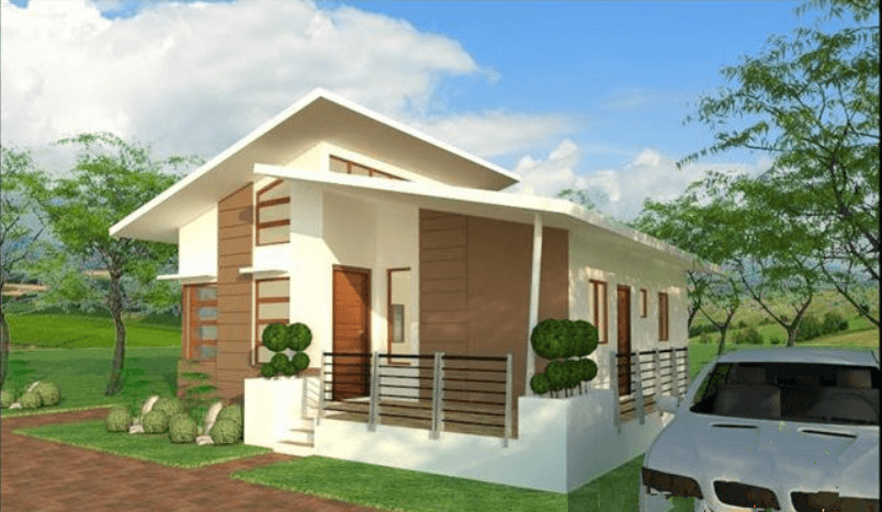 Sự kết hợp giữa các khối hộp vuông vức khỏe khoắn với phần mái thái phá cách đã tạo ra một đột phá mới trong thiết kế cho mẫu nhà cấp 4 hiện đại. Ảnh: Wedo.