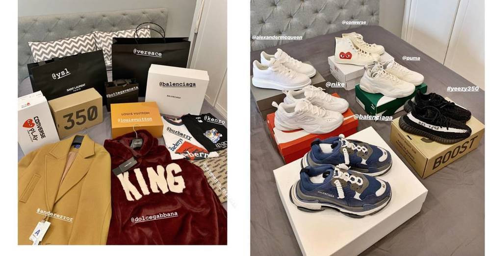 Các nhà mốt được anh chàng mua trong dịp Tết năm nay là: Gucci, Dolce&amp;Gabbana, Versace, Buberrry, YSL, Celine, Bottega, Fendi...Ước tính loạt đồ hiệu của Đức Phúc có giá trị lên đến cả nửa tỷ đồng. Ảnh: Yan.