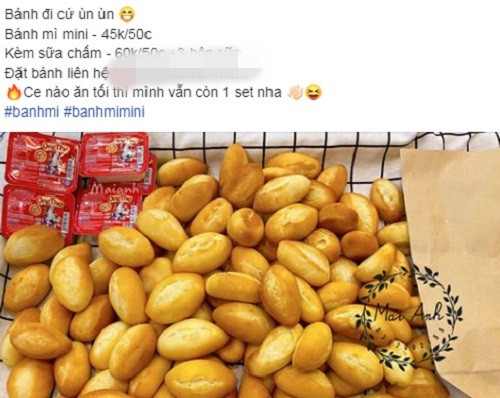 Trên chợ mạng, bánh mì mini đang được bán lẻ với giá 1.000 đồng/chiếc.