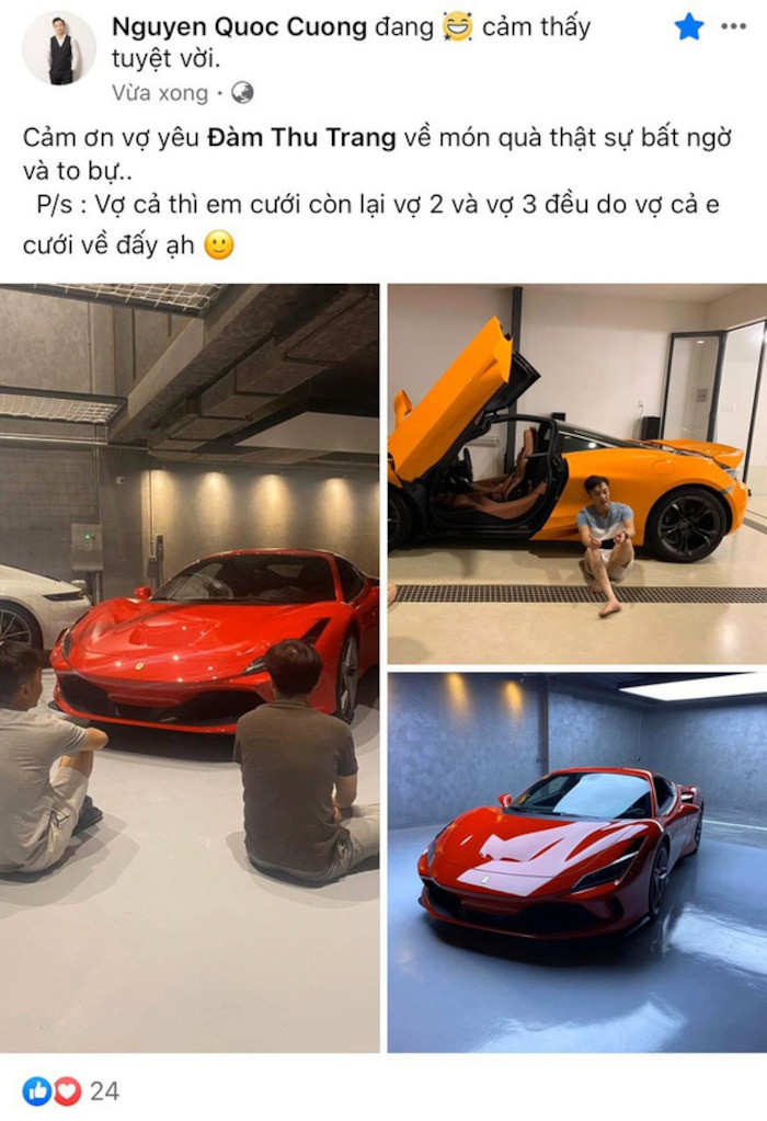 Gia tài “xế hộp” có giá trị bạc tỷ của Cường Đô La bao gồm Lamborghini Gallardo SE, Lamborghini Gallardo, Ferrari F430 Spider, Bentley, Rolls-Royce Phantom, Porsche…Ảnh: FBNV
