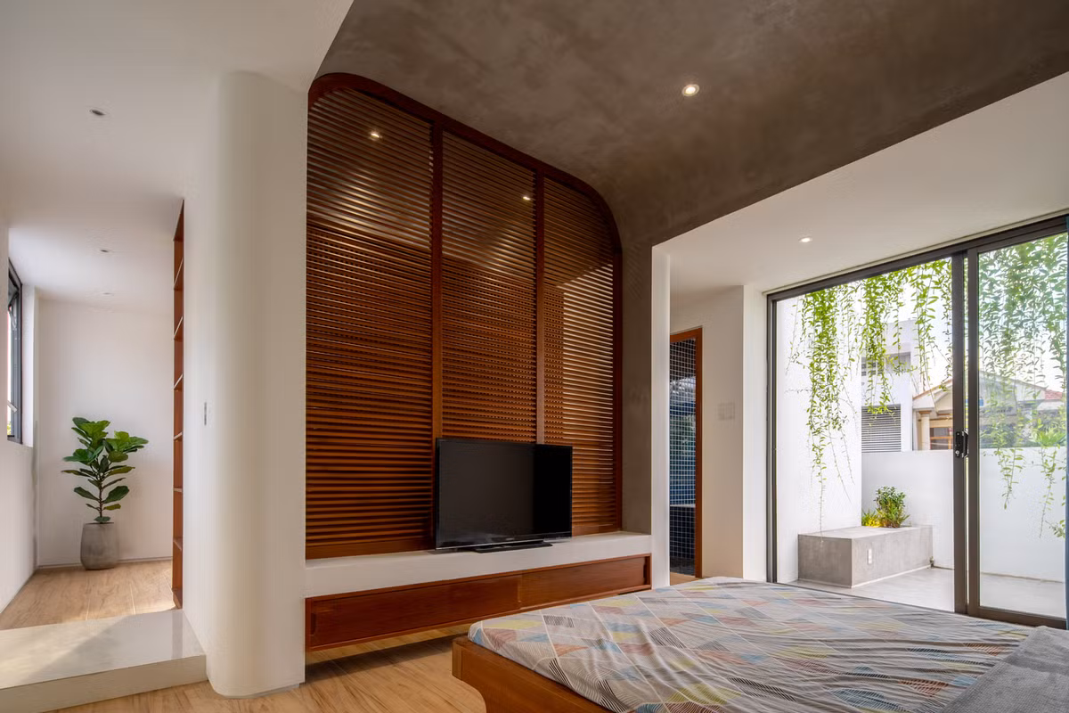 Phòng ngủ đơn giản và thoáng đãng.