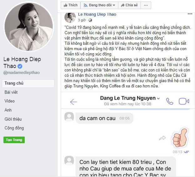 Con trai ba Le Hoang Diep Thao mua ca phe tang BS chong Covid-19-Hinh-2