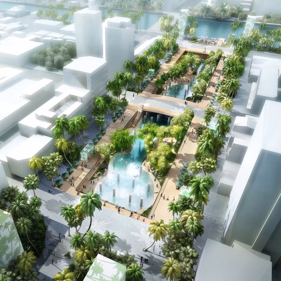 Công viên đầm phá chìm của MVRDV tại Đài Loan sẽ hoàn thành trong năm nay với lối đi dạo rợp bóng cây và một bãi biển với tàn dư của cấu trúc bê tông cũ còn sót lại trong suốt lịch sử của địa điểm.