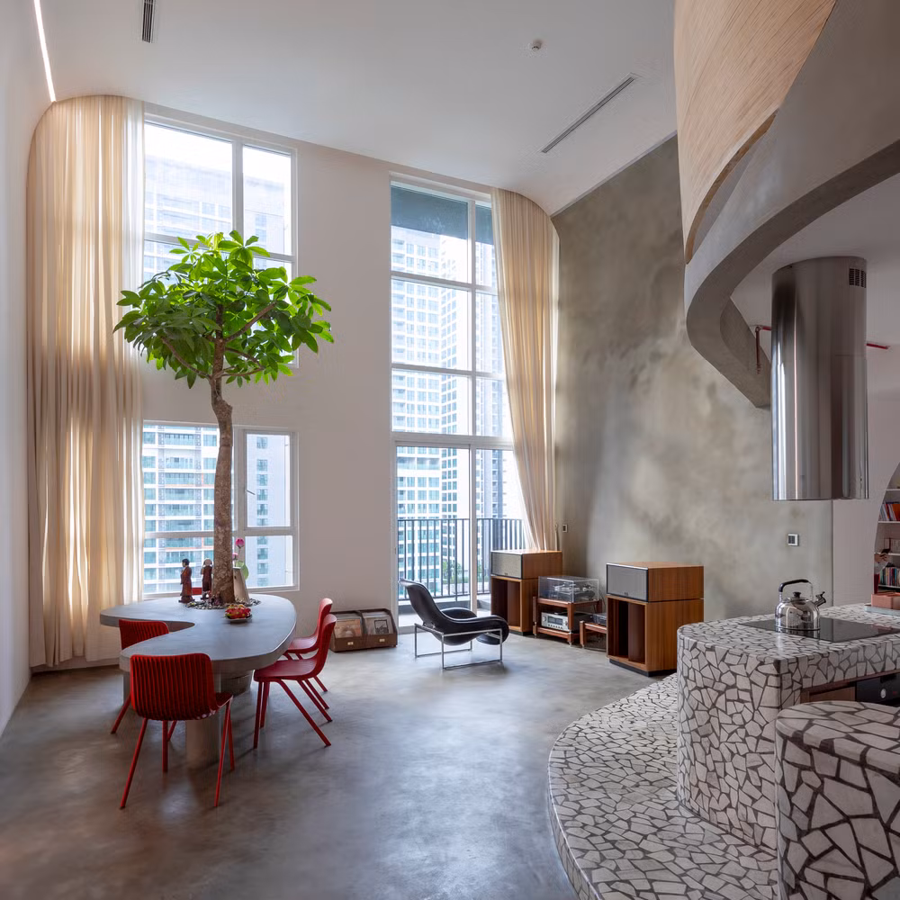 Gia chủ mong muốn căn hộ mang đậm phong cách kiến trúc đương đại phương Tây hài hòa với lối sống và môi trường khí hậu nhiệt đới Việt Nam.