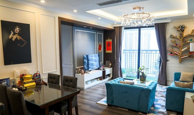 Căn hộ có diện tích hơn 100m2, gồm có 2 phòng ngủ, 1 phòng khách và một phòng bếp. Ảnh: Tổ quốc.