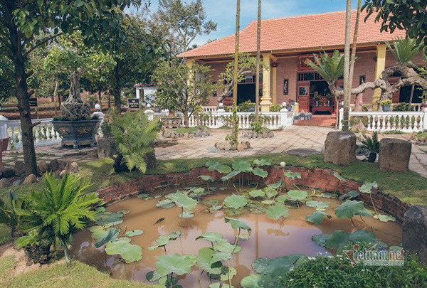 Nữ diễn viên Lý Nhã Kỳ còn đào ao, thả sen ở giữa sân. Ảnh: Vietnamnet