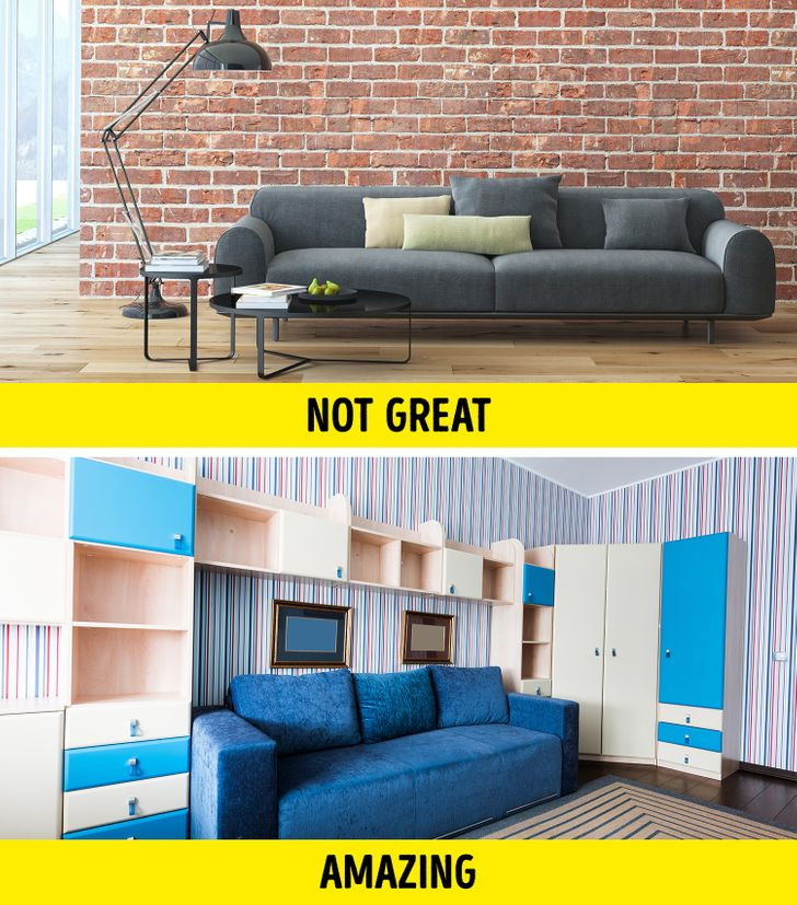 Đừng quên treo cây cảnh, đèn và các đồ trang trí khác trên trần nhà. Bởi chúng có thể tạo cảm giác ấm cúng cho căn phòng.