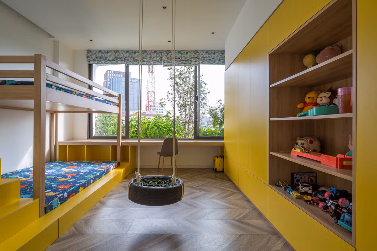 Phòng của trẻ tích hợp nhiều tiện ích.