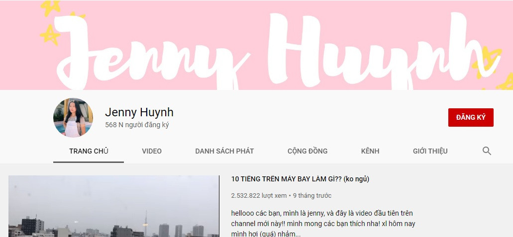 Thời gian gần đây, cái tên Jenny Huỳnh bỗng nổi lên như một hiện tượng trên kênh Youtube khi thu hút 568 nghìn người nhấn nút theo dõi dù kênh được thành lập chỉ mới 1 năm và bắt đầu đăng tải video được 9 tháng.