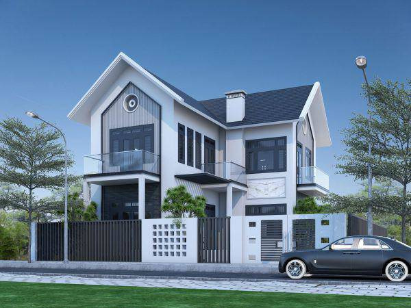 Nhà 2 tầng gây ấn tượng với mái thái dốc, nhọn, tạo được sự cuốn hút trong mọi ánh nhìn. Ảnh: Wedo.