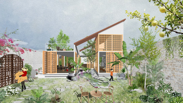 Thiết kế lạ mắt, xinh xắn khi kết hợp không gian thiên nhiên trong ngôi nhà. Ảnh: Tapchikientruc