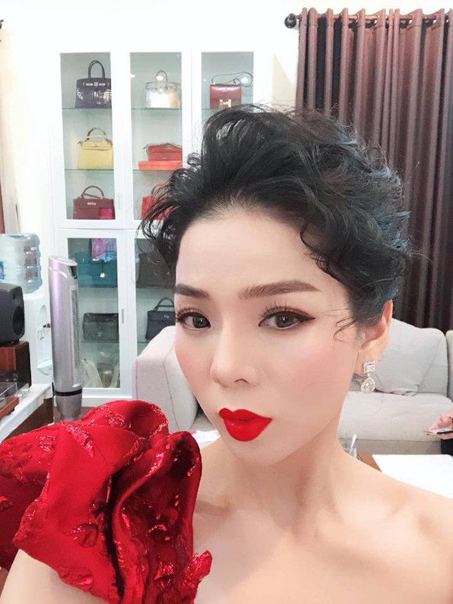 Ngoài kim cương, ca sĩ Lệ Quyên còn dành nguyên một góc phòng trưng bày những chiếc túi xách hàng hiệu.