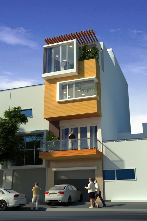 Cách bày trí màu sắc tinh tế đem lại không gian sống có tính thẩm mỹ riêng biệt cho căn nhà 2 tầng 1 tum.