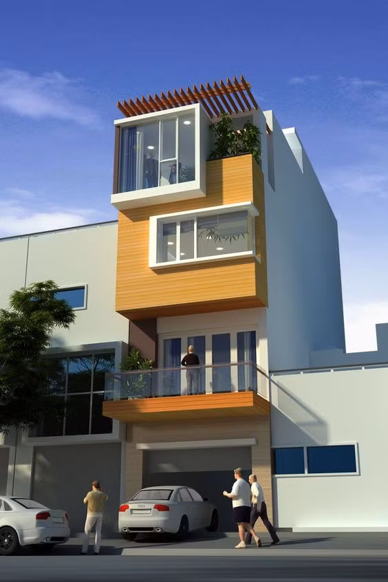 Cách bày trí màu sắc tinh tế đem lại không gian sống có tính thẩm mỹ riêng biệt cho căn nhà 2 tầng 1 tum.