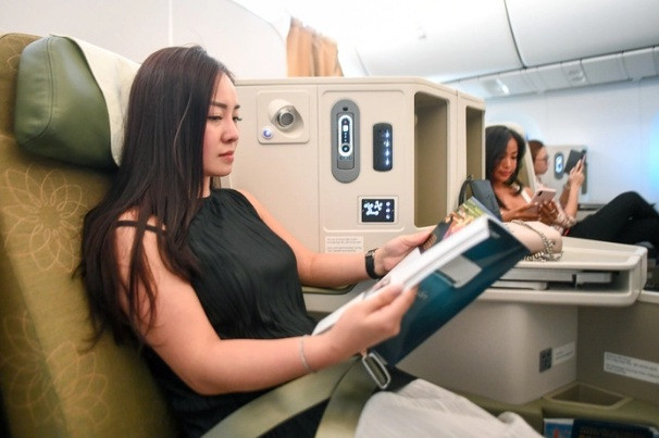 Có tầm bay tối đa 11.910 km, máy bay được trang bị hệ thống giải trí hiện đại hơn so với các dòng 787 trước đây. Ảnh: VNA.