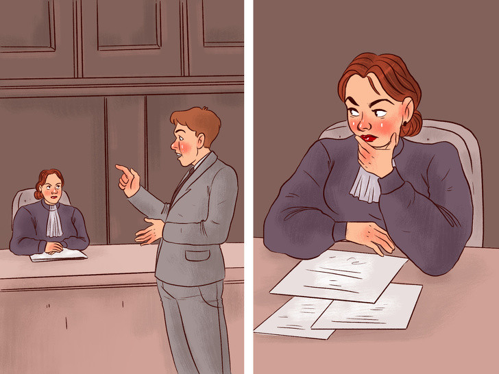  Thẩm phán là nghề cần sự tập trung cao độ. Họ phải lắng nghe các lời biện hộ trong phiên tòa (và một ngày thì có nhiều phiên xét xử) một cách thực sự tập trung, vì đôi khi sự thật sẽ bị che lấp bởi những lời hoa mỹ.