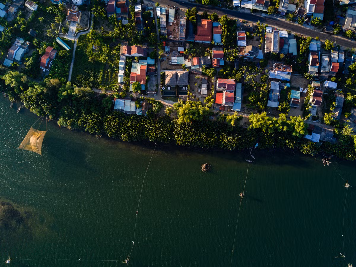 Khung cảnh xung quanh dự án còn hoang sơ, bao quanh bởi rừng dừa nước, vốn là nét đặc trưng bản địa của khu vực này.