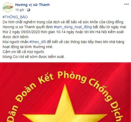 Loat quan cafe, nha hang thong bao dong cua sau ca nhiem Covid-19 o Ha Noi