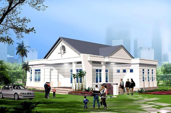 Với khu đất rộng rãi thì một ngôi nhà mái thái ở giữa khuôn viên xanh hoàn toàn thích hợp cho việc thư giãn, nghỉ ngơi. Ảnh: Internet