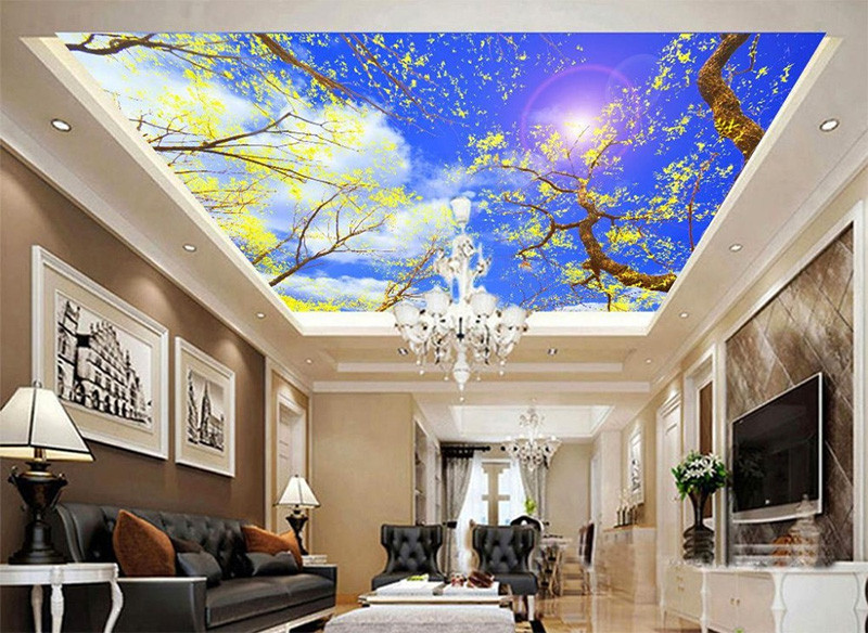 Thay vì trần thạch cao quen thuộc, bạn có thể sử dụng trần xuyên sáng độc đáo và mới lạ. Ưu điểm của trần xuyên sáng là đa dạng về màu sắc, tạo nên một không gian đa chiều. Nguồn ảnh: Getty Image