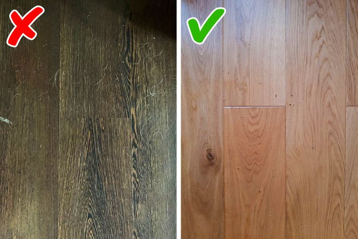 Nghe có vẻ khó tin nhưng sàn màu tối dễ để lộ bụi bẩn hơn sàn màu sáng. Thực tế, nội thất tối màu thường làm phông nền khiến bụi bặm nổi bật hẳn lên.