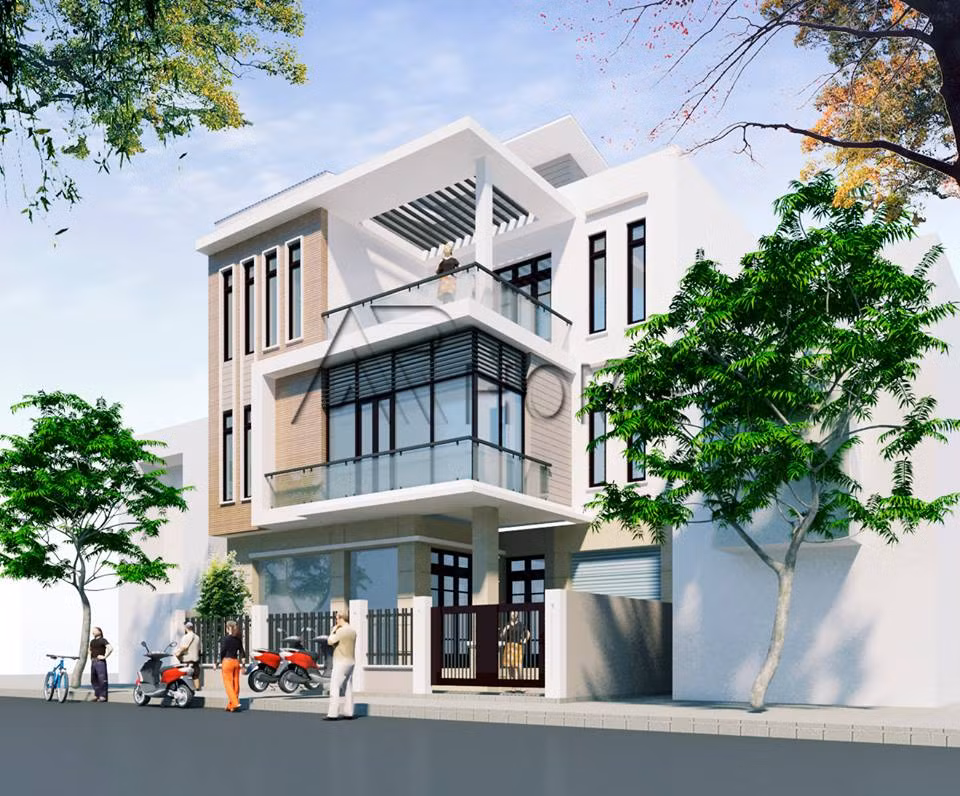 Nhà phố hiện đại pha chút cổ điển hòa hợp với tổng thể xung quanh. Ảnh: Arhome