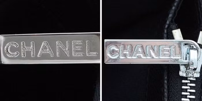 Một số hãng túi xách nổi tiếng như Chanel...thường có tem nhãn, hoặc khắc tên thương hiệu trên khóa kéo rất sắc nét. Nếu tên trên khóa kéo được viết bằng những chữ cái không nhau, thì đó có lẽ là giả.