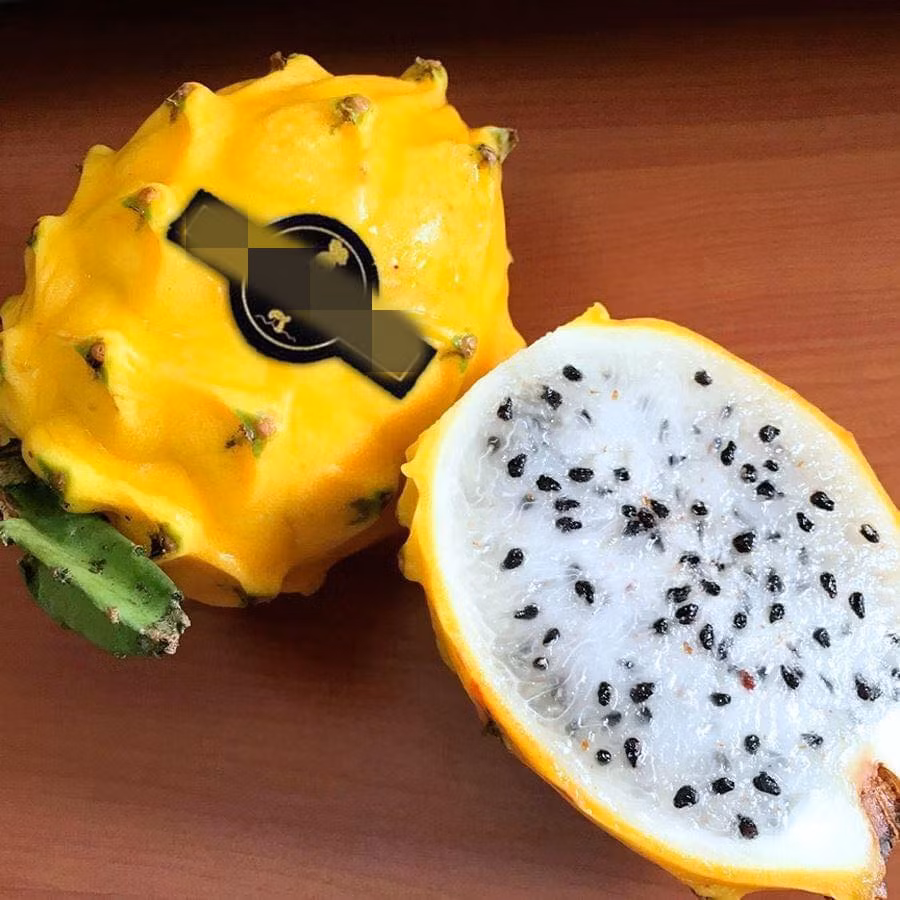 Theo người bán, thanh long vàng Ecuador có vị ngọt đậm, thơm, thịt chắc giòn. Ảnh: Mia Fruit.