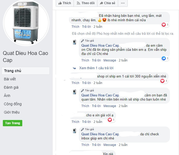 Quat dieu hoa gia re, quang cao than thanh... coi chung 