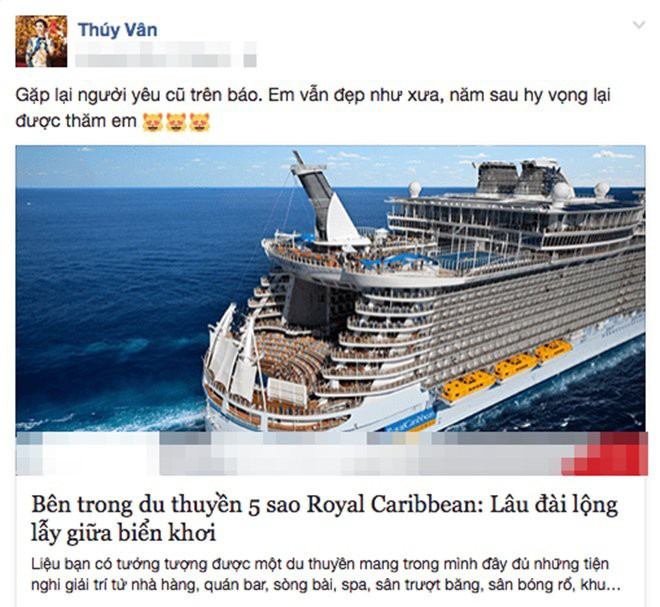 Người đẹp còn thường xuyên đi du lịch sang chảnh những lúc rảnh rỗi. Ảnh: FBNV.