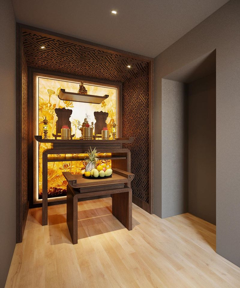 Phòng thờ trang trọng.