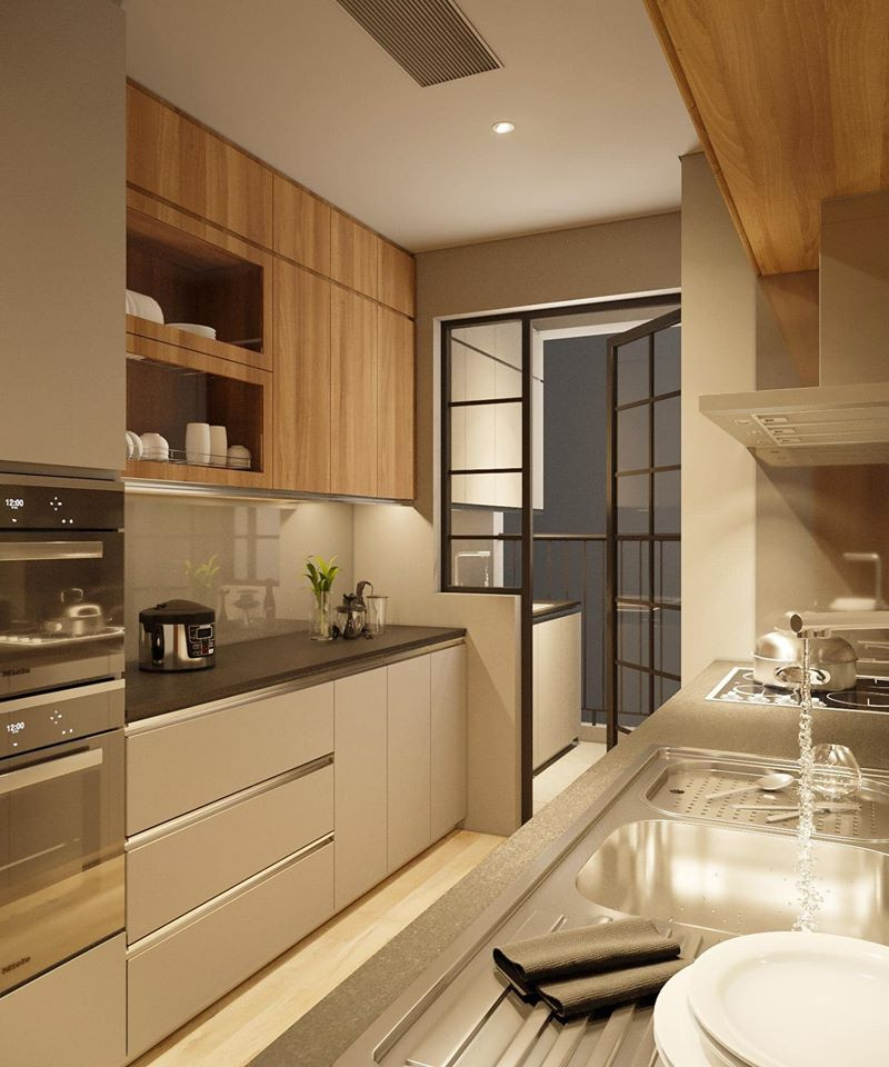 Khu bếp tiện nghi chẳng kém nhà hàng cao cấp.