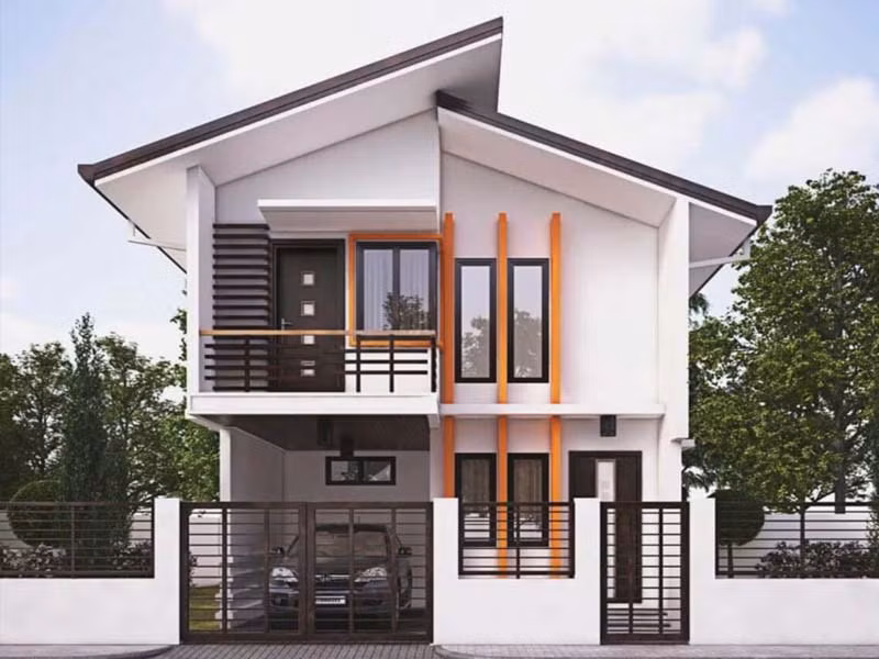 Kiến trúc nhà mái lệch hiện đại mang đến vẻ đẹp xinh xắn, gần gũi và hài hòa. Ảnh: Angcovat.